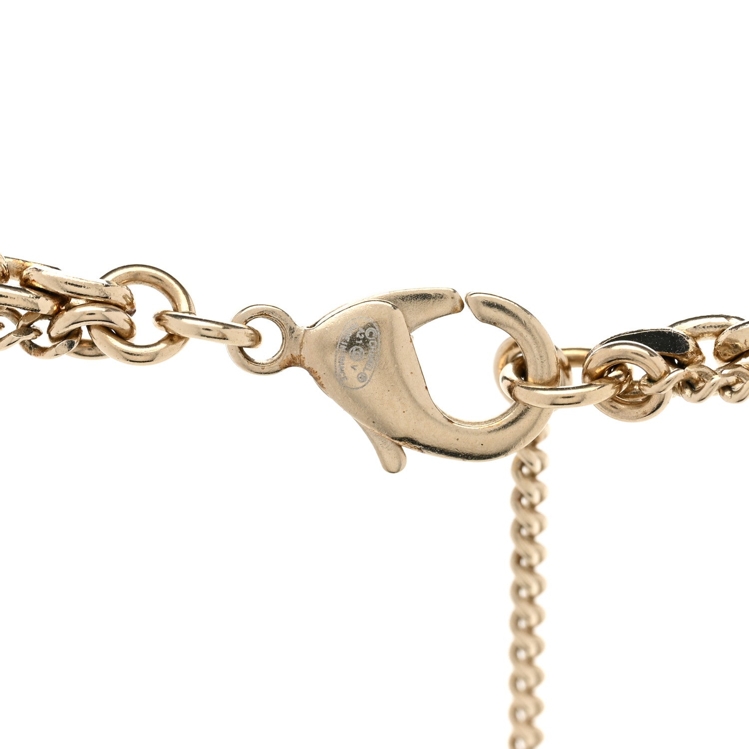 Chanel Crystal CC Multi Strand Chain Necklace Gold 5 of 5