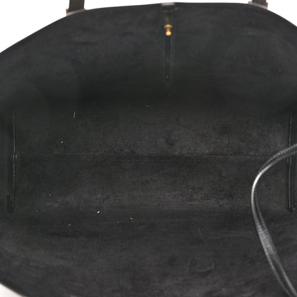 Saint Laurent Grained Calfskin Large Shopping Tote Warm Taupe Black 6 of 11