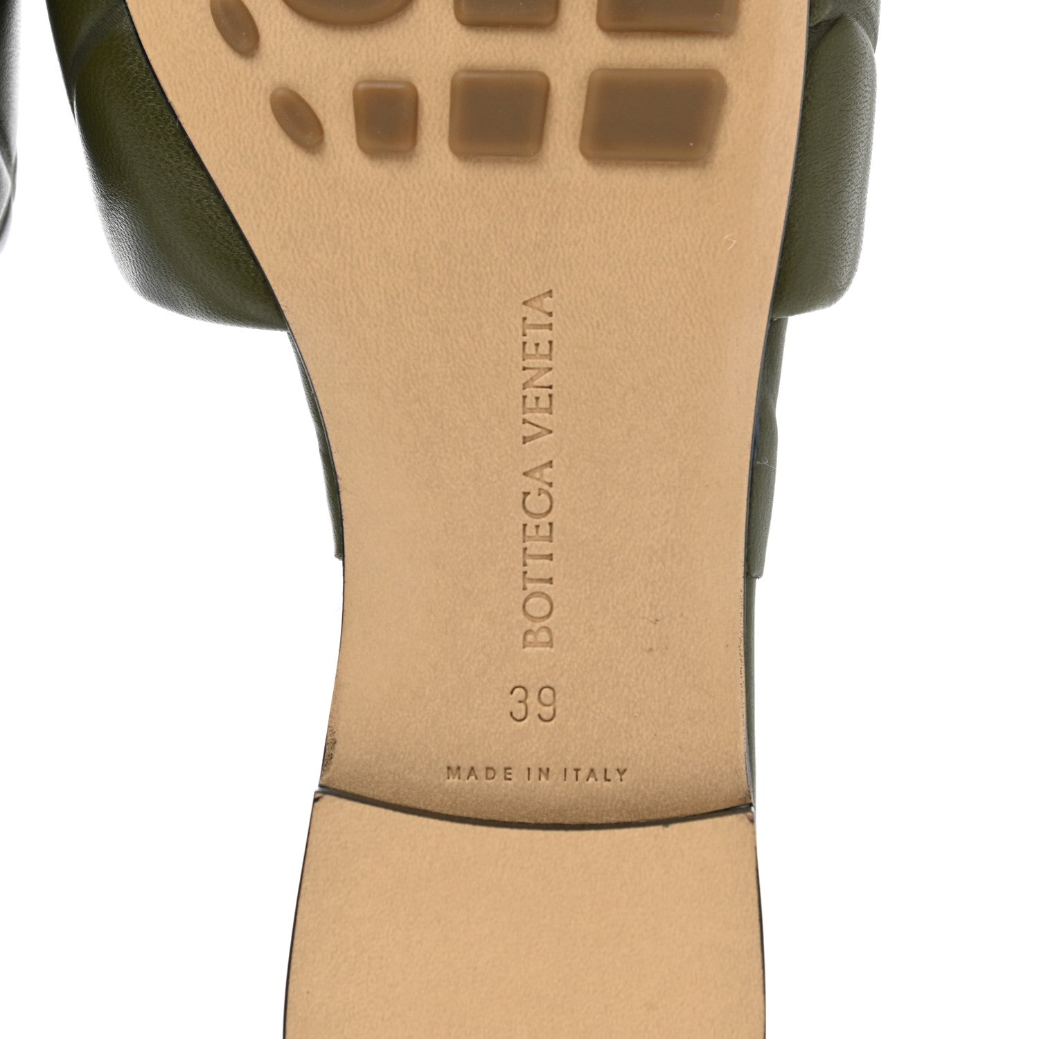 Bottega Veneta Nappa Quilted Rubber Lido Flat Sandals 39 Khaki 6 of 8
