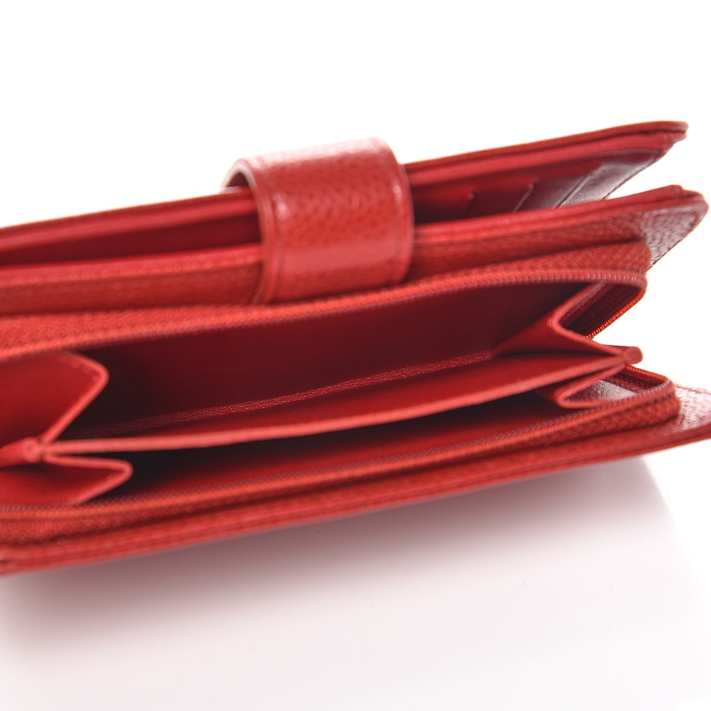 Caviar Timeless CC L-Zip Pocket Wallet Red