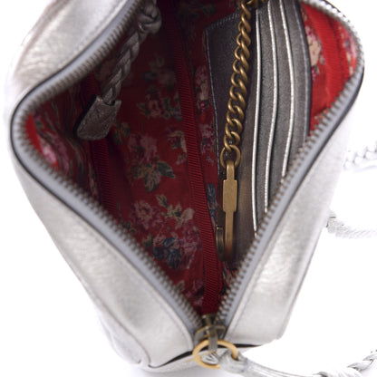 Gucci Laminated Nappa Web Trapuntata Mini GG Shoulder Bag Argento 4 of 10