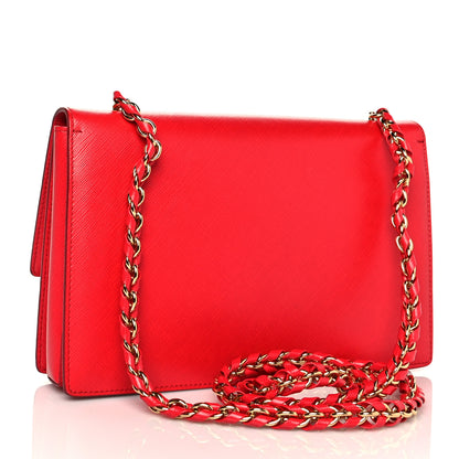 Salvatore Ferragamo Calfskin Vara Rainbow Wallet On Chain Red 3 of 9
