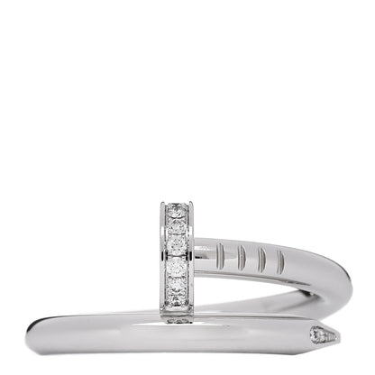 Cartier 18K White Gold Diamond Juste Un Clou Ring 53 6.25 1 of 6