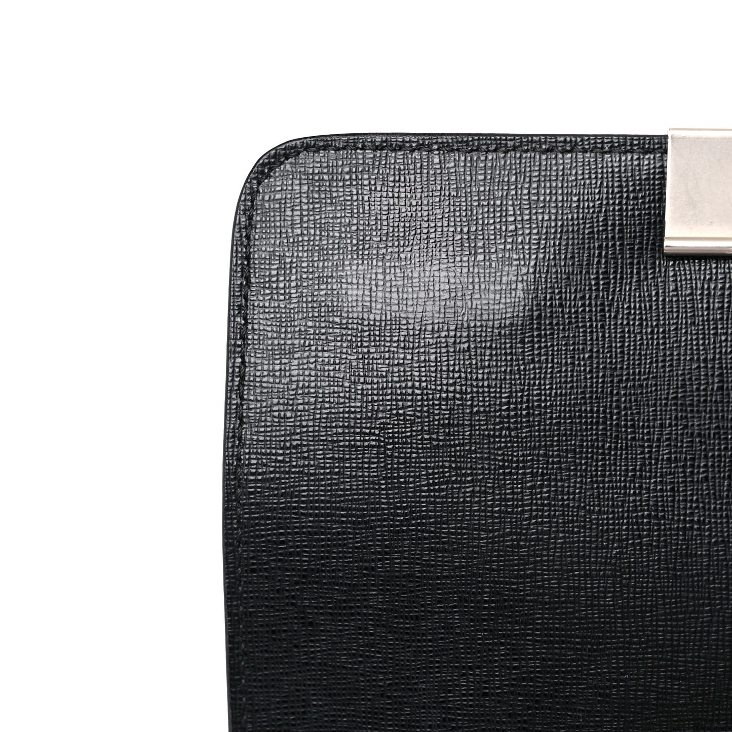 Saffiano For Display Only Binder Clip Shoulder Bag Black