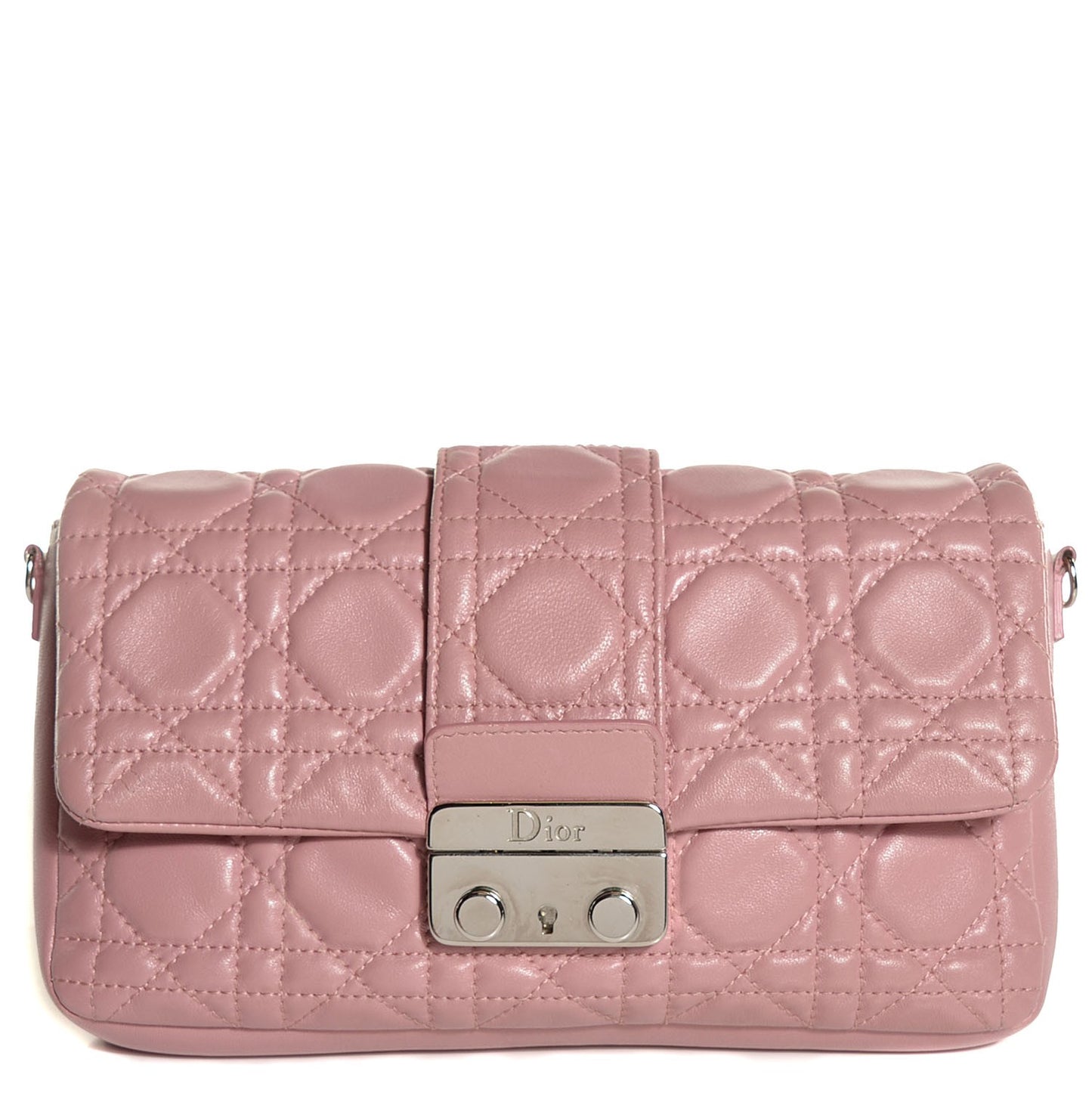 Lambskin Cannage New Lock Pouch Magnolia