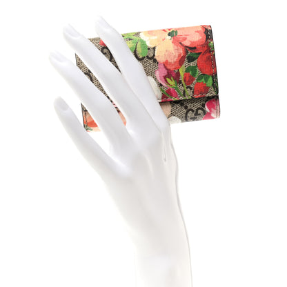 Gucci GG Supreme Monogram Blooms 6 Key Holder Case Beige Multicolor Dry Rose 2 of 9
