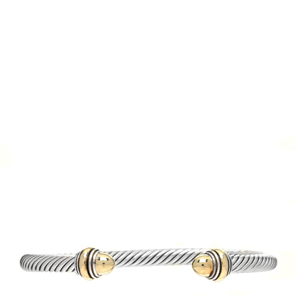 David Yurman Sterling Silver 14K Yellow Gold 5mm Cable Classics Dome Bracelet 1 of 5