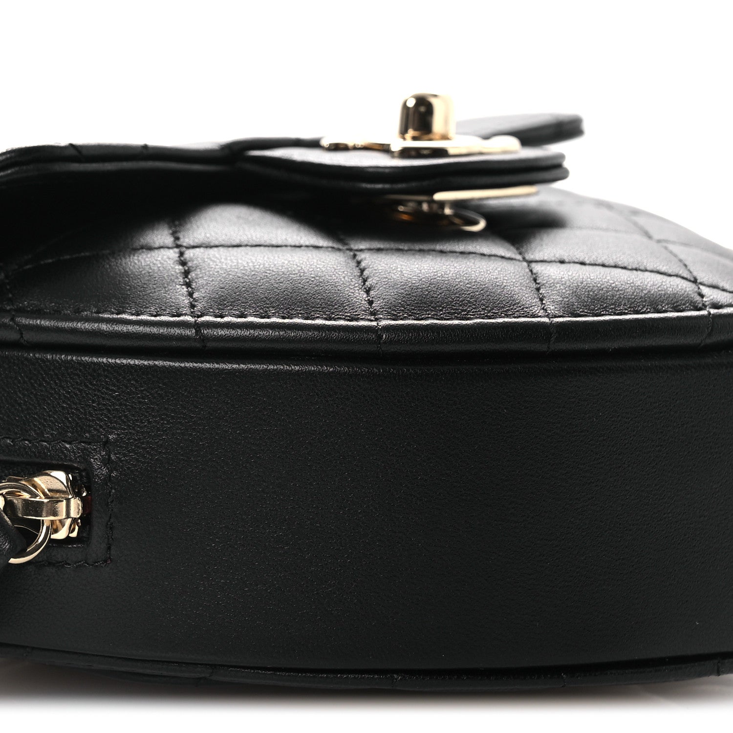 Chanel Lambskin Quilted CC In Love Heart Clutch With Chain Black 9 of 11