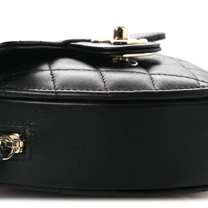 Chanel Lambskin Quilted CC In Love Heart Clutch With Chain Black 9 of 11