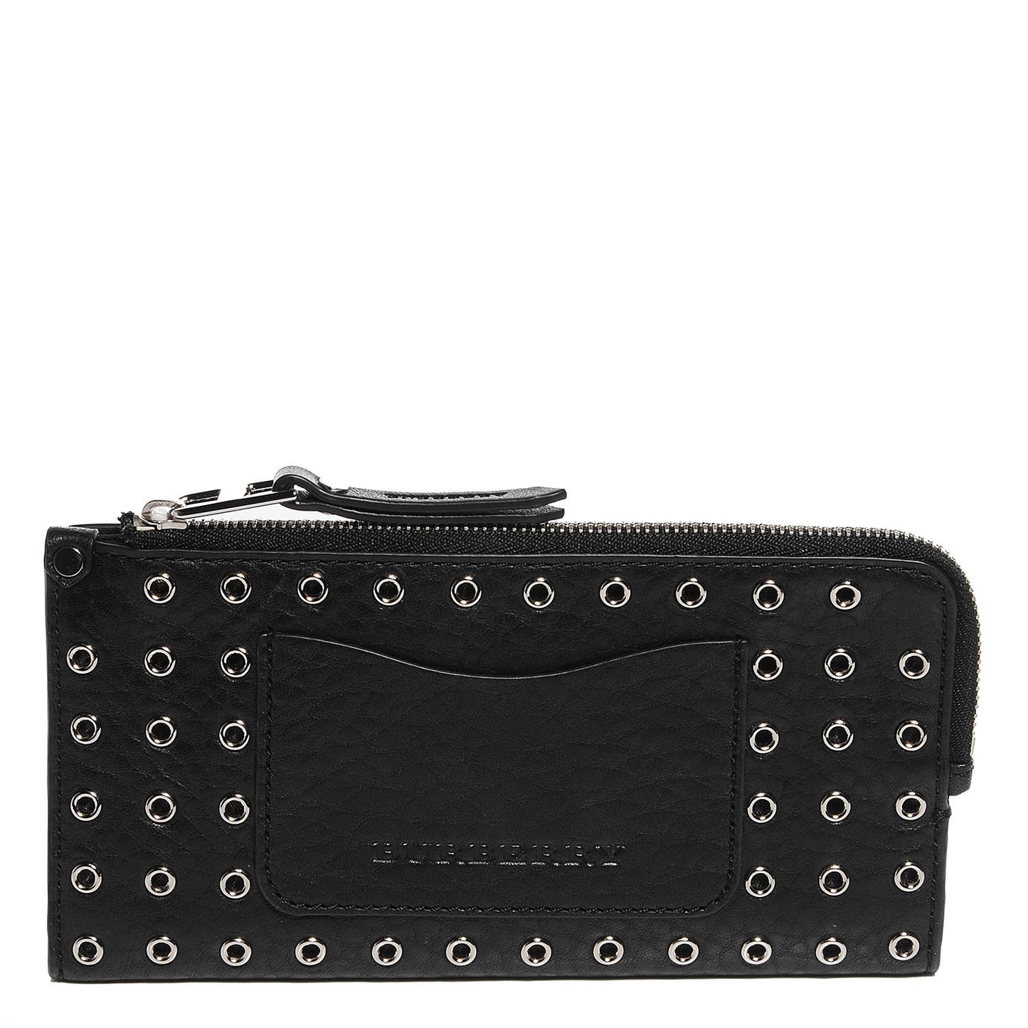 Leather Grommet Wallet Black