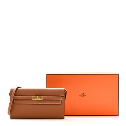 Hermes Evercolor Kelly Wallet To Go Gold 10 of 10