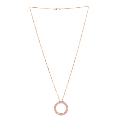 Cartier 18K Pink Gold 3 Diamonds LOVE Pendant Necklace 3 of 8