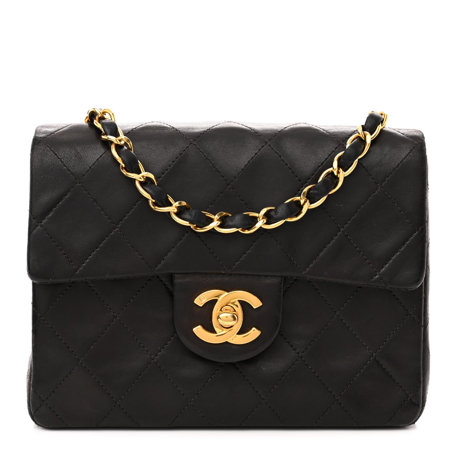 Chanel Lambskin Quilted Mini Square Flap Bag Black 1 of 12