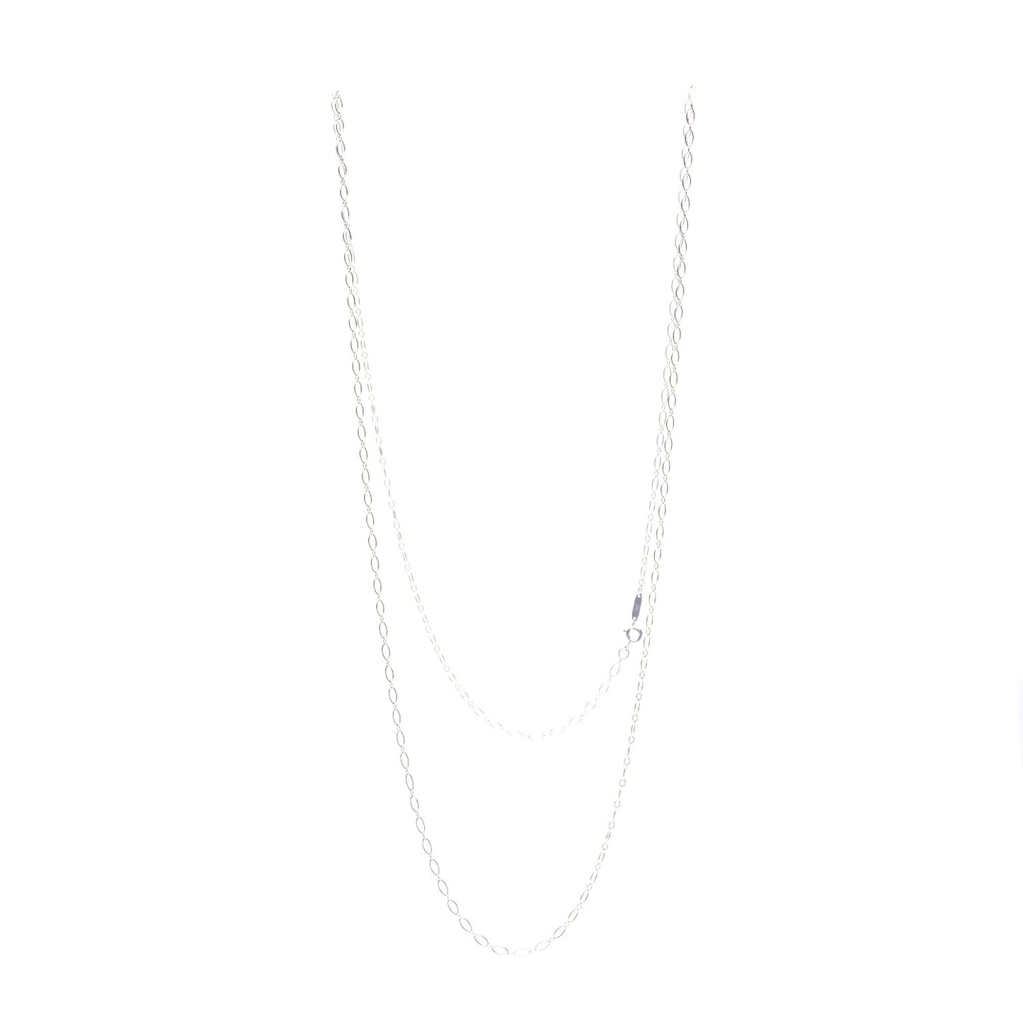 Sterling Silver Oval Link Chain Necklace 36"
