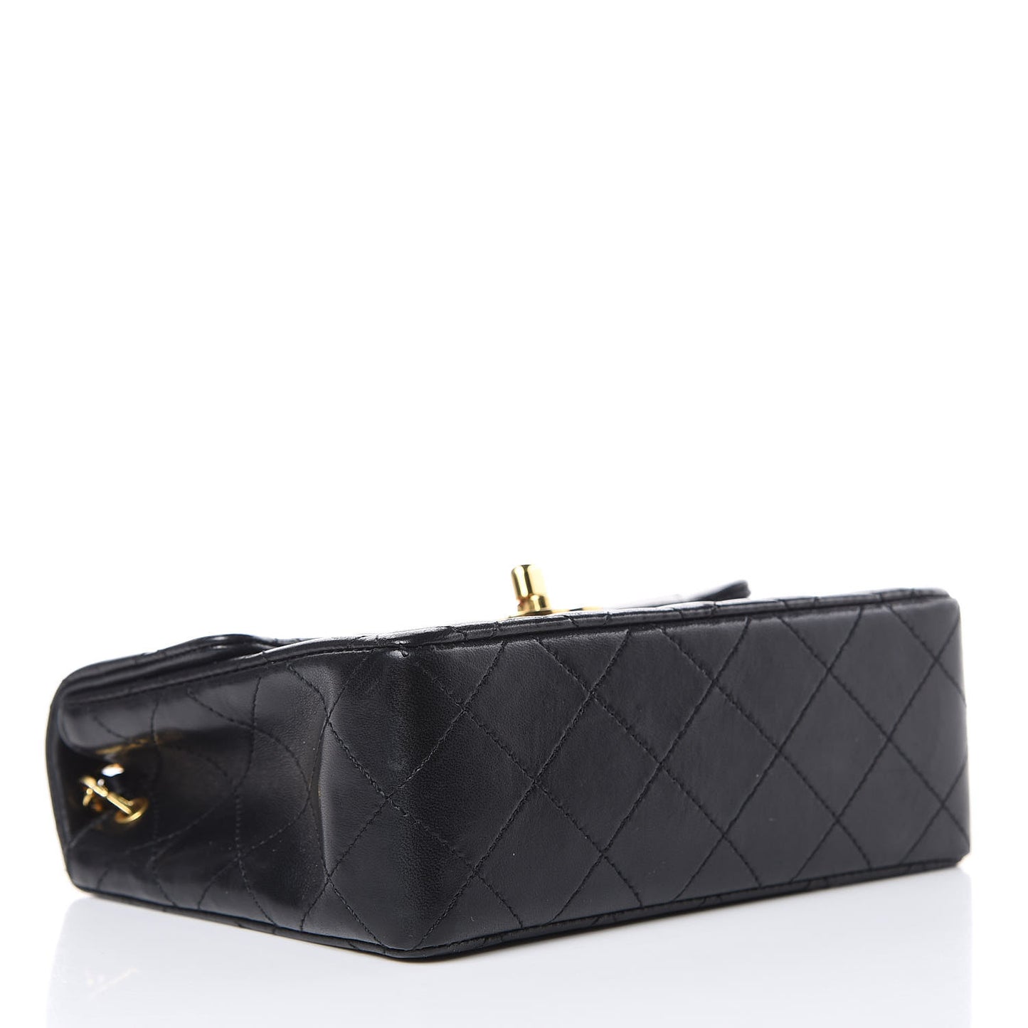 Lambskin Quilted Mini Square Flap Black
