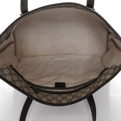 Gucci GG Supreme Monogram Medium Zippered Shopping Tote Dark Brown 5 of 7