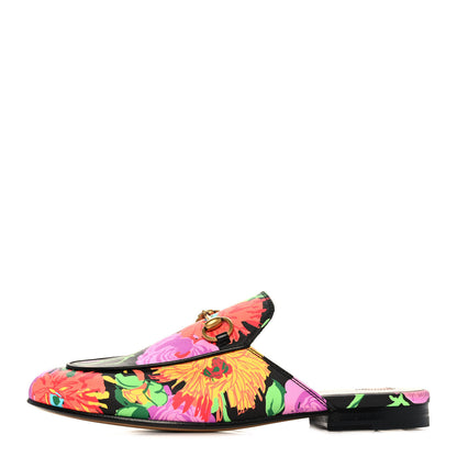 Gucci X KEN SCOTT Canvas Infinity Jenni Women's Princetown Slippers 35.5 Black Pink 1 of 10