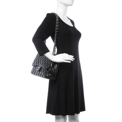 Chanel Lambskin Quilted Jumbo Single Flap Black 3 of 10