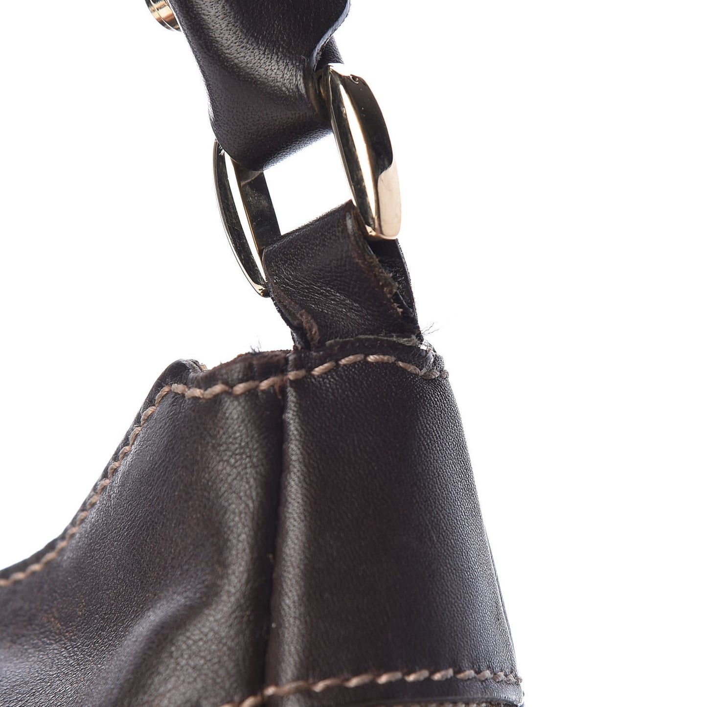 Monogram Large D Gold Hobo Dark Brown