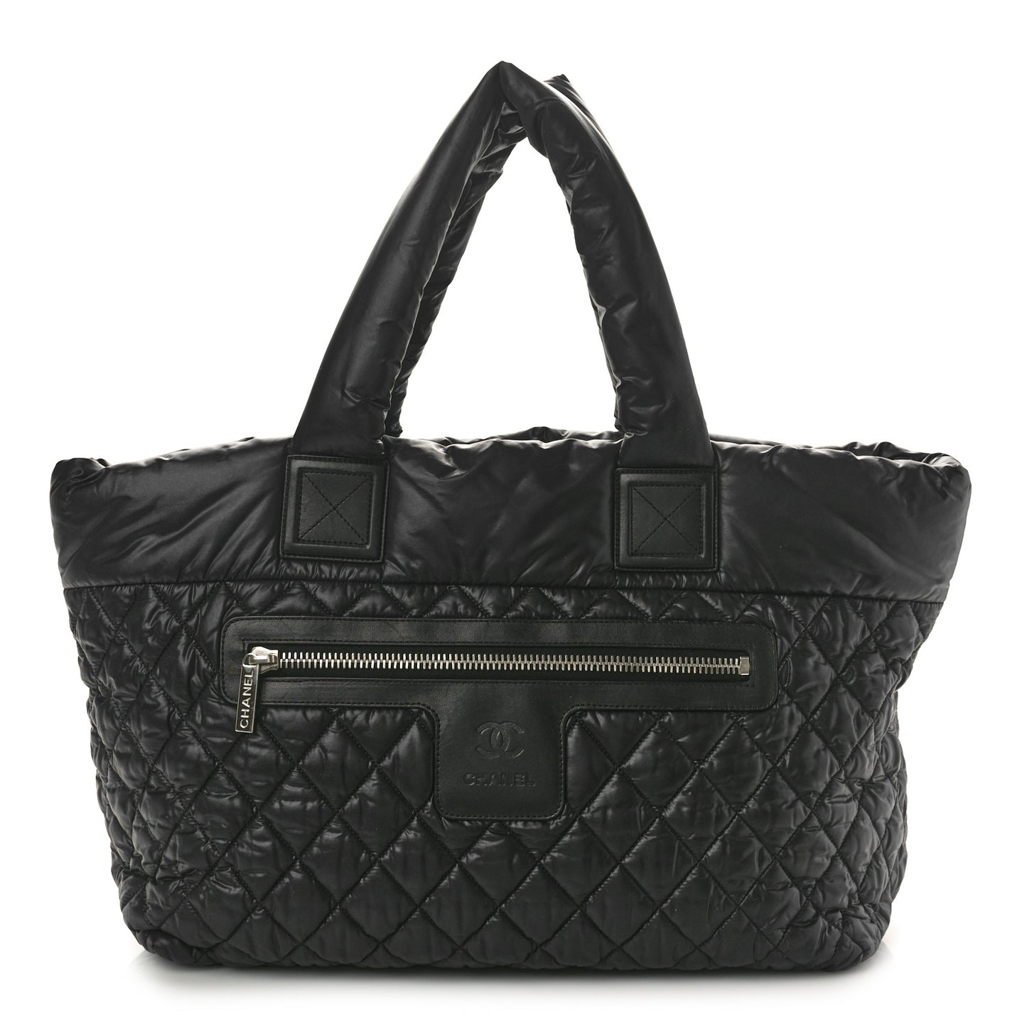 Nylon Quilted Large Coco Cocoon Tote Black