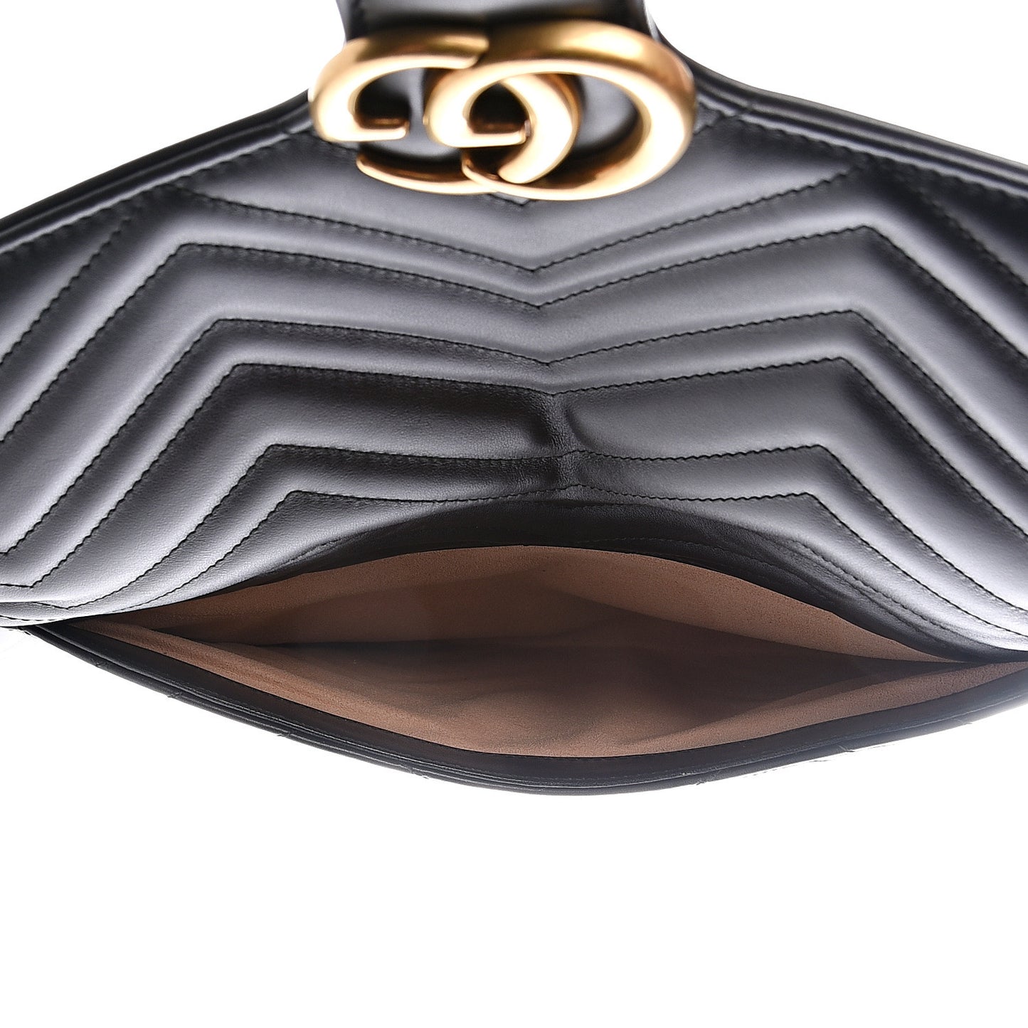 Calfskin Matelasse GG Marmont Clutch Black
