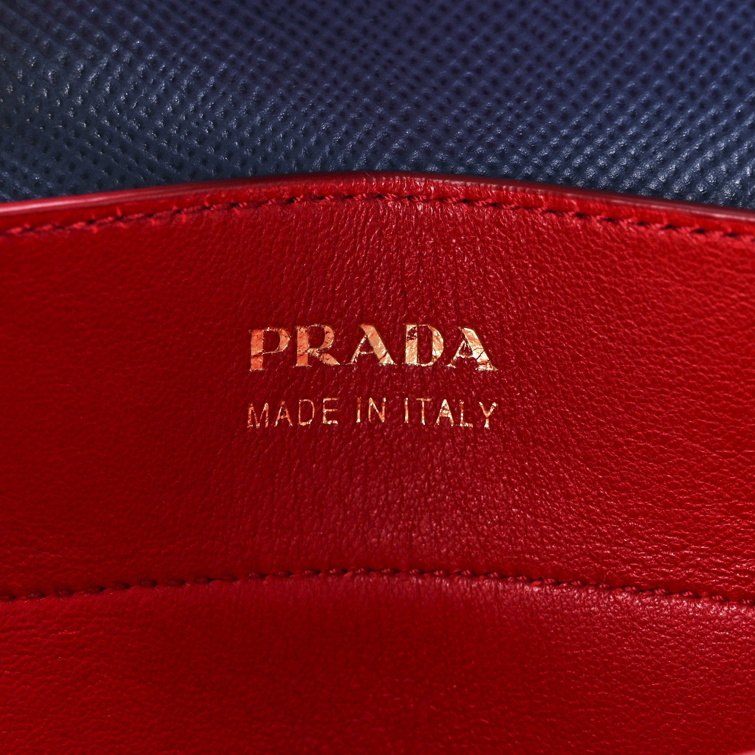 Prada Saffiano Cuir Medium Double Bag Bleuette Rosso 7 of 12
