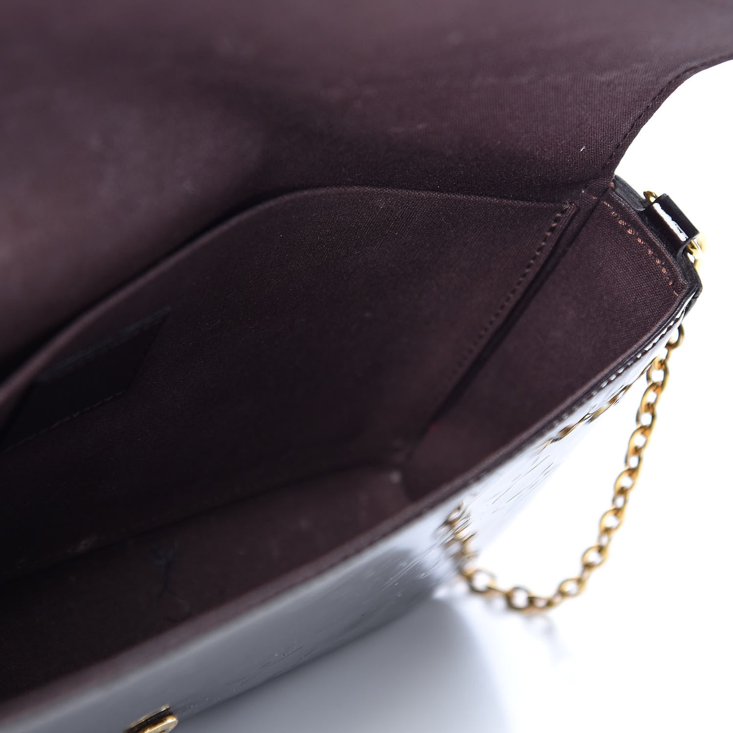 Louis Vuitton Vernis Pochette Felicie Chain Wallet Amarante 4 of 16