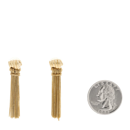 Bottega Veneta Sterling Silver Tassel Drop Earrings Gold 2 of 4
