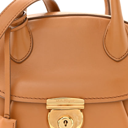 Salvatore Ferragamo Calfskin Small Fiamma Bag Brown 7 of 11