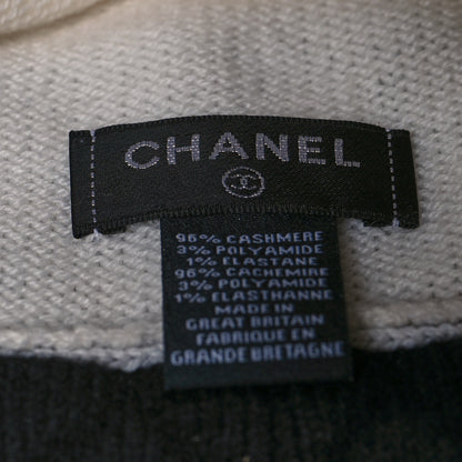 Chanel Cashmere Quilted CC Beanie Hat White Black 4 of 4