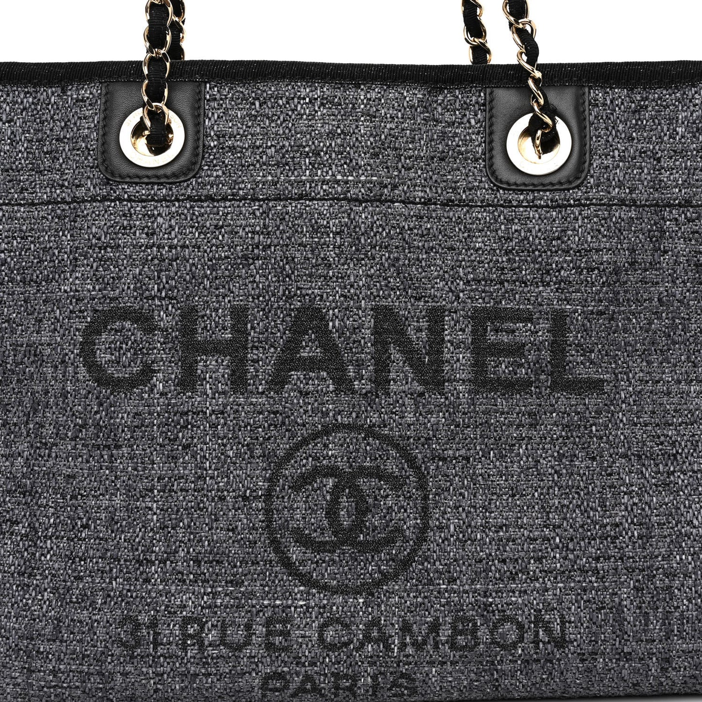 Lurex Boucle Small Deauville Tote Grey