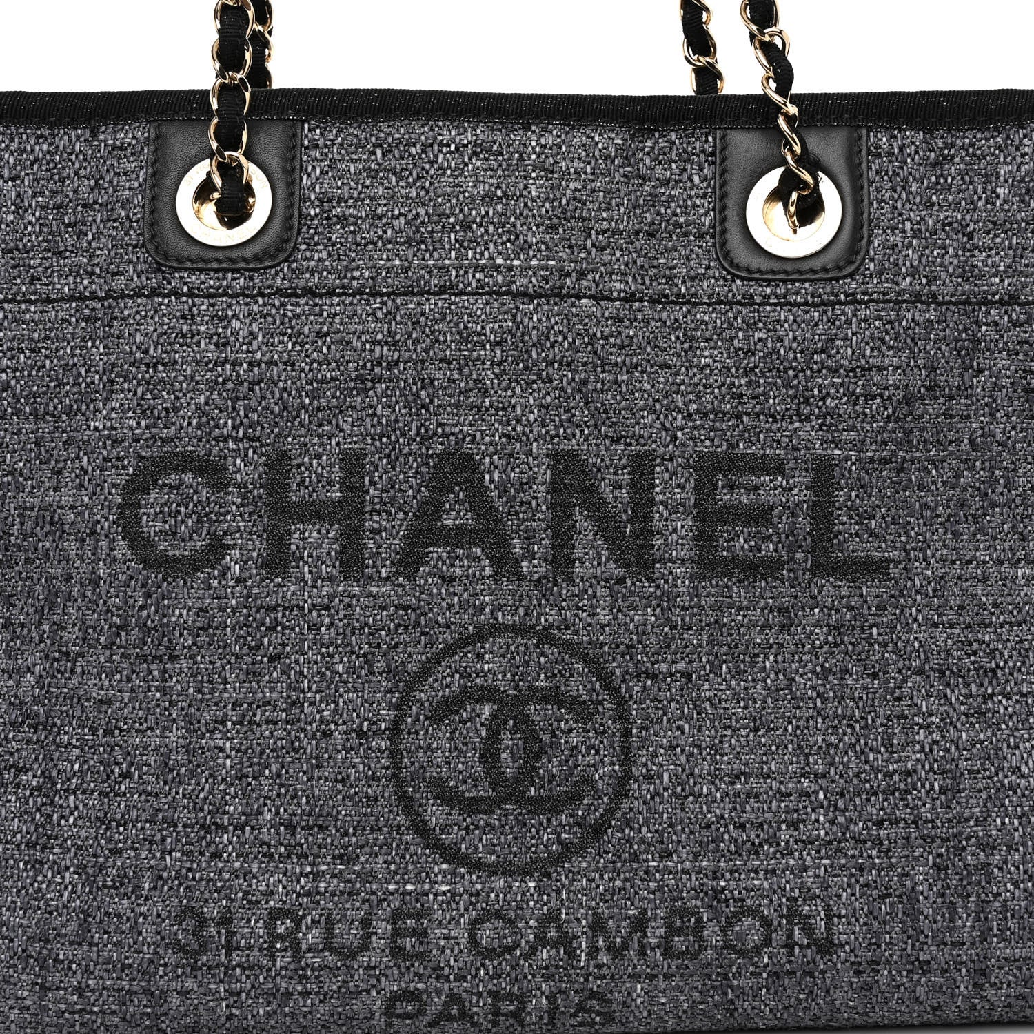 Chanel Lurex Boucle Small Deauville Tote Grey 7 of 9