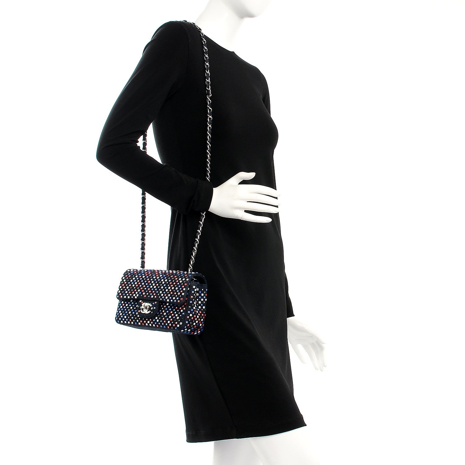 Chanel Denim Crystal Strass Mini Flap Bag Blue 2 of 7