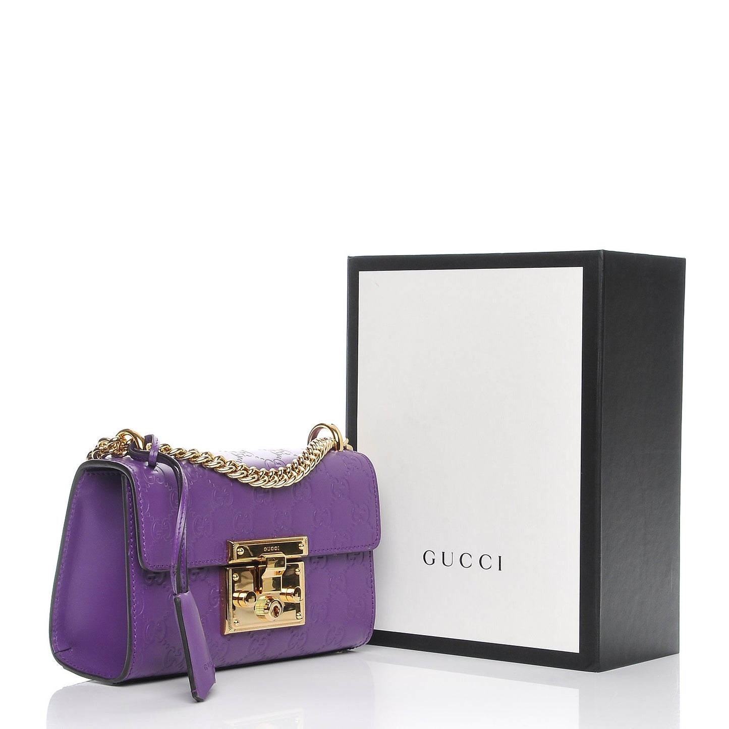 Guccissima Small Padlock Shoulder Bag Purple