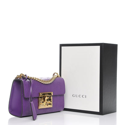 Gucci Guccissima Small Padlock Shoulder Bag Purple 8 of 8