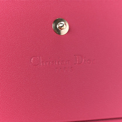 Christian Dior Lambskin Cannage Mini Lady Dior Wallet Pink 8 of 13