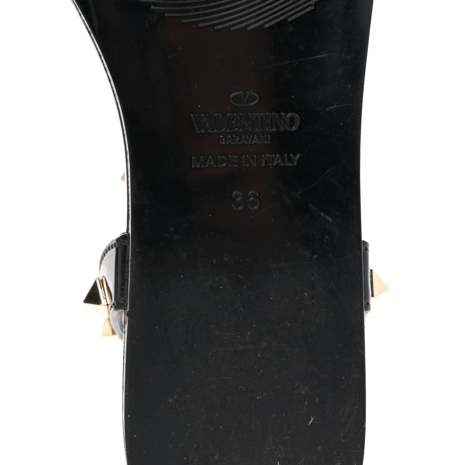 Valentino Garavani PVC Jelly Rockstud Caged Sandals 36 Black 7 of 8
