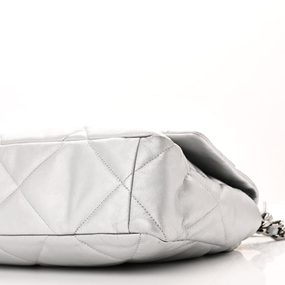 Chanel Metallic Quilted Large 19 Flap Silver 10 of 10