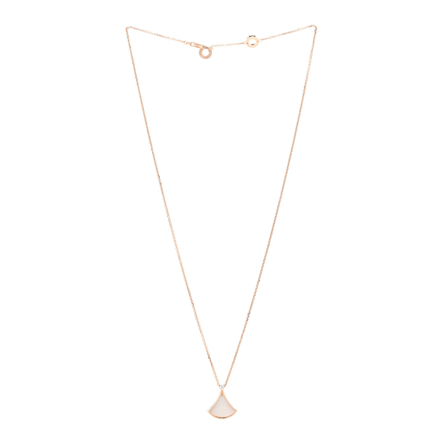 18K Rose Gold Diamond Mother of Pearl Small Divas' Dream Pendant Necklace