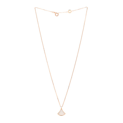 Bulgari 18K Rose Gold Diamond Mother of Pearl Small Divas' Dream Pendant Necklace 3 of 4