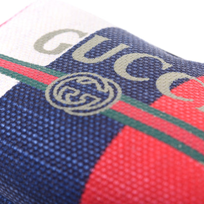 Gucci Canvas Sylvie Stripe Logo Cosmetic Case Mystic White Hibiscus Red Maritime 11 of 11