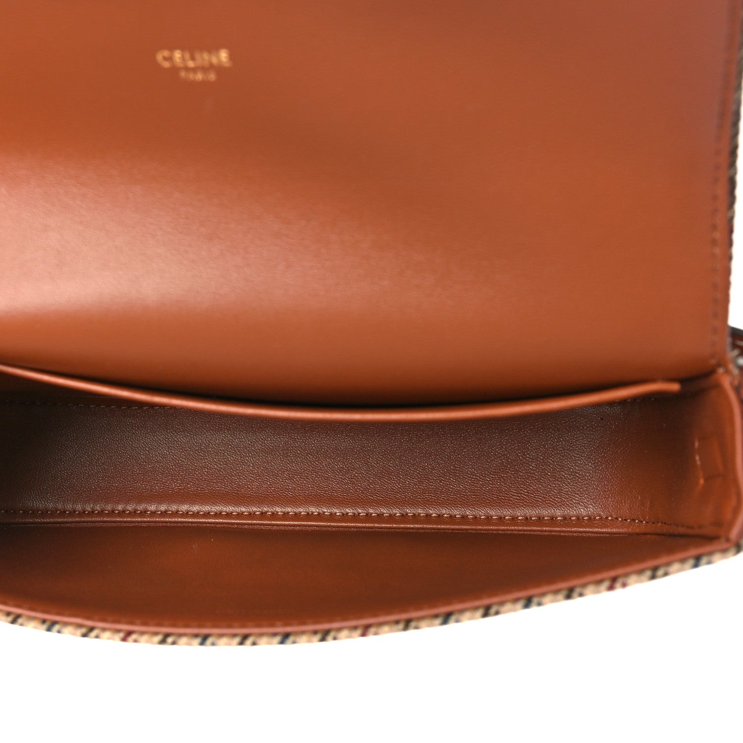 Celine Tweed Calfskin Triomphe Shoulder Bag Multicolor 5 of 8