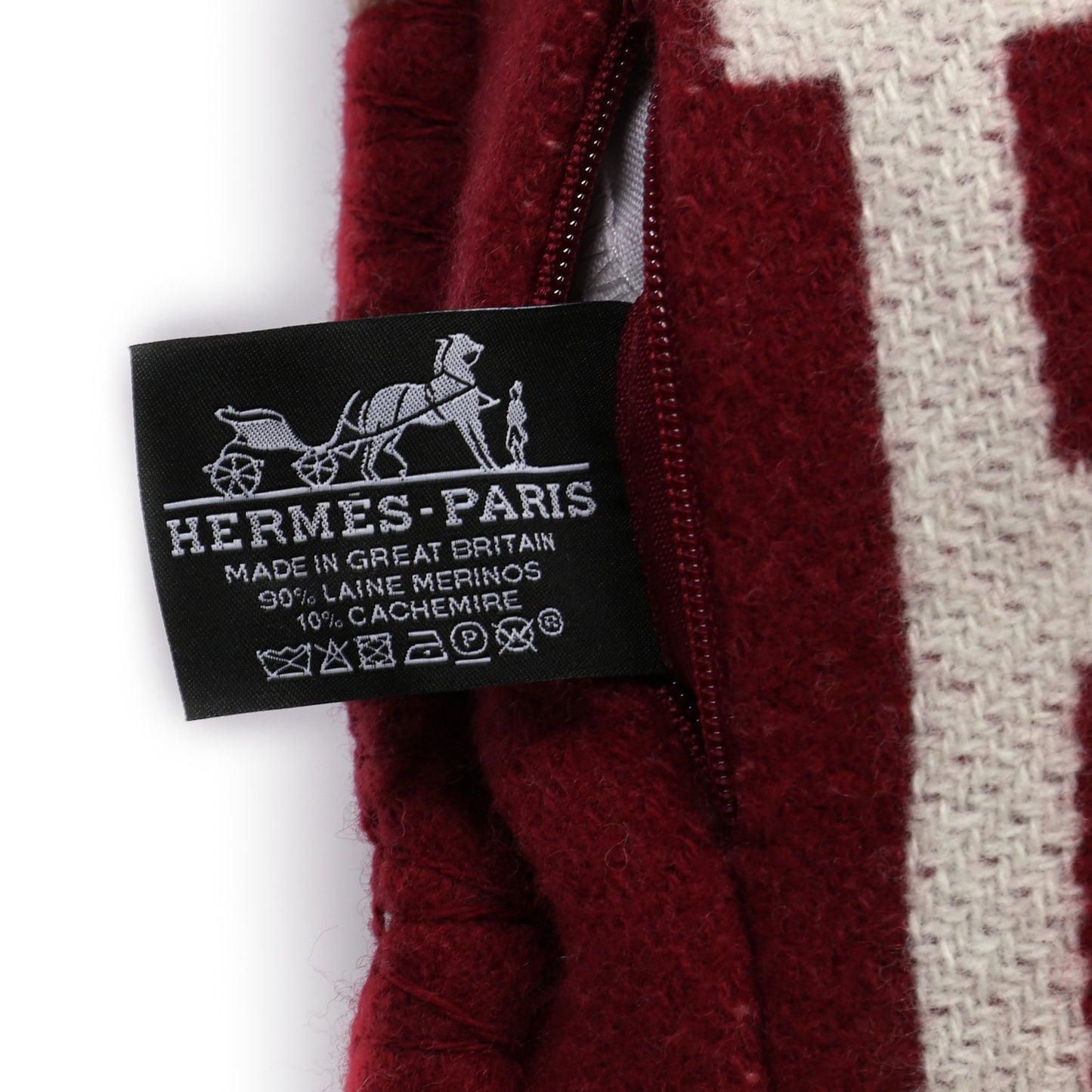 Wool Cashmere Avalon III Pillow PM Ecru Rouge