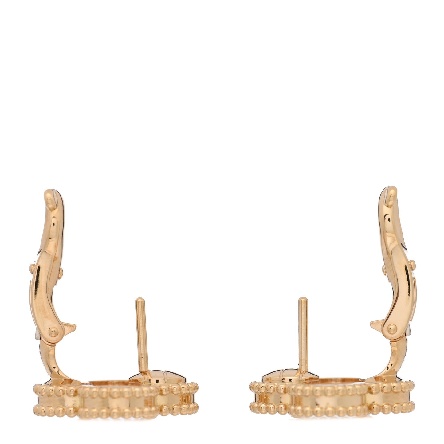 18K Yellow Gold Mother of Pearl Vintage Alhambra Earrings