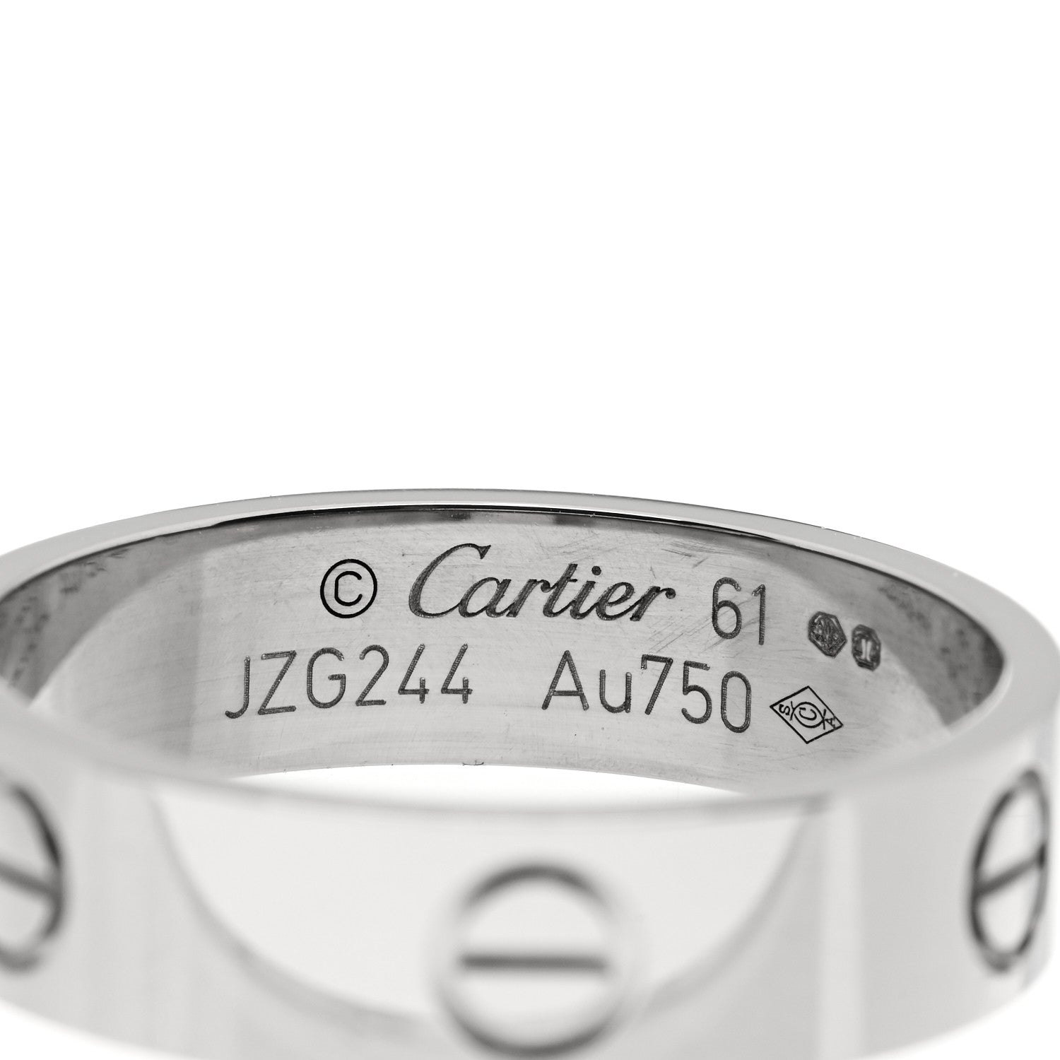 Cartier 18K White Gold 5.5mm LOVE Ring 61 9.75 4 of 4