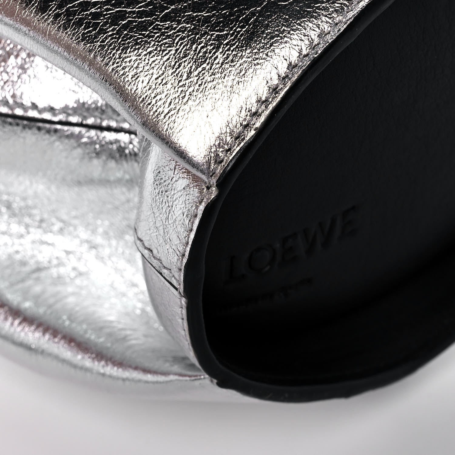 Loewe Metallic Calfskin Mini Elephant Crossbody Bag Silver 8 of 9