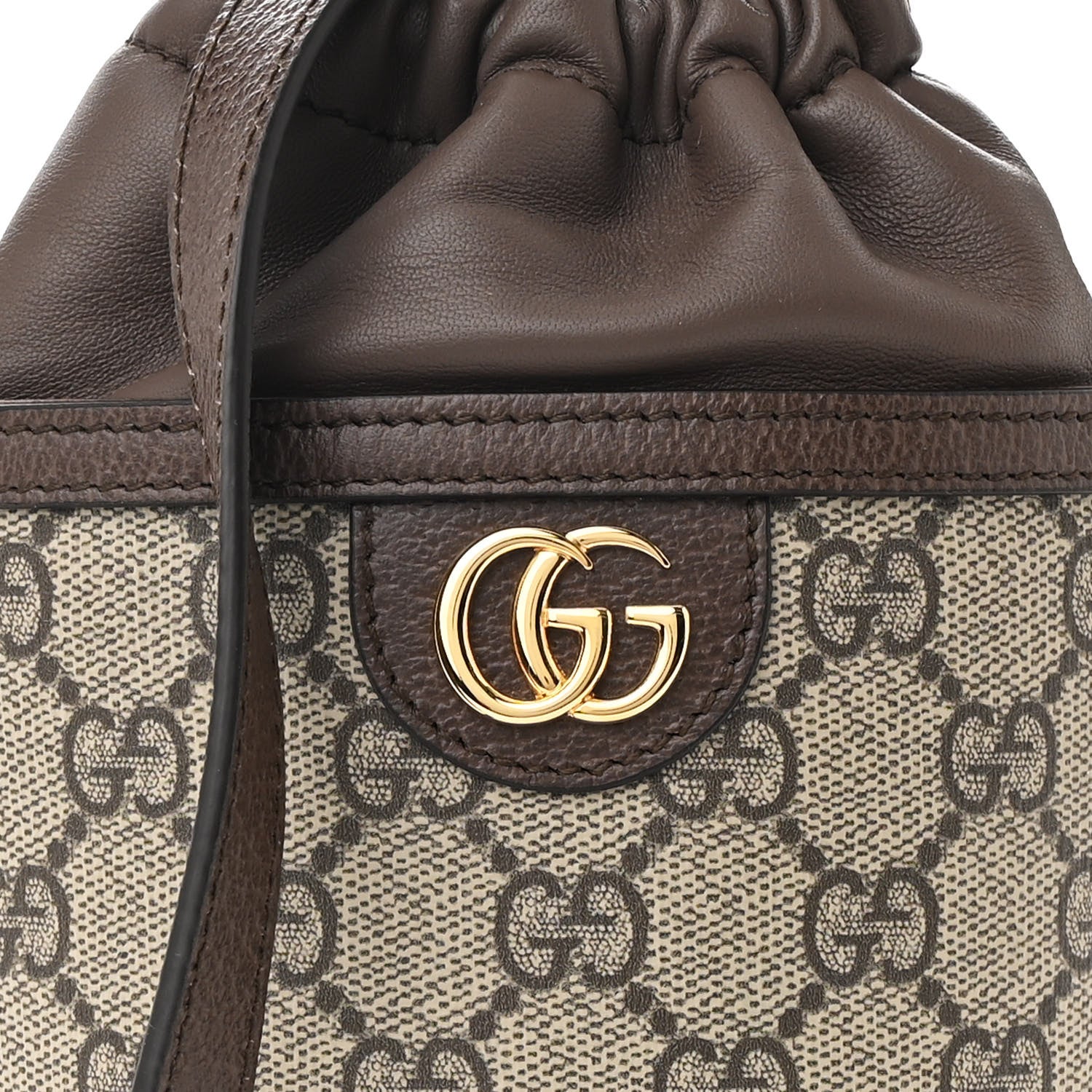 Gucci GG Supreme Monogram Ophidia Mini Bucket Bag Beige Ebony 8 of 10