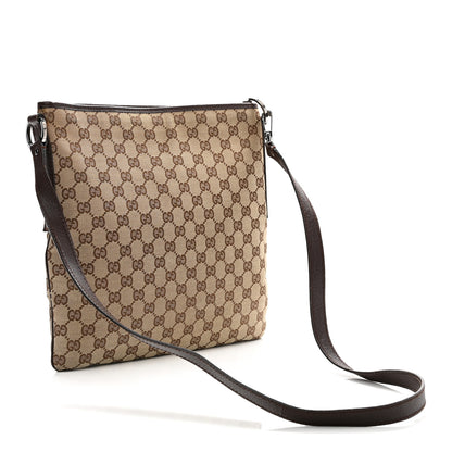 Gucci GG Supreme Monogram Medium Flat Messenger Bag Dark Brown 3 of 12