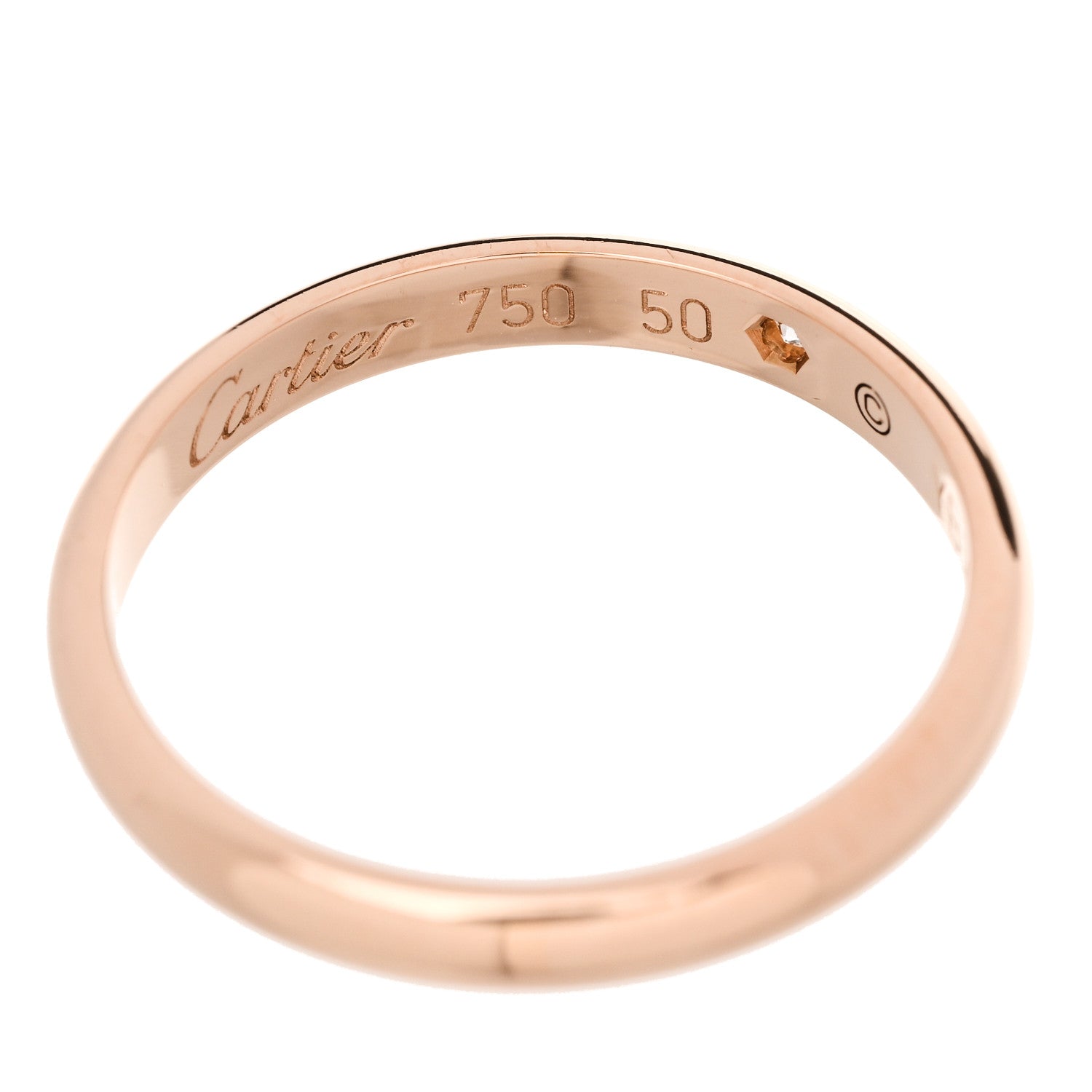 Cartier 18K Pink Gold Diamond 2.6mm 1895 Wedding Band Ring 50 5.25 4 of 7