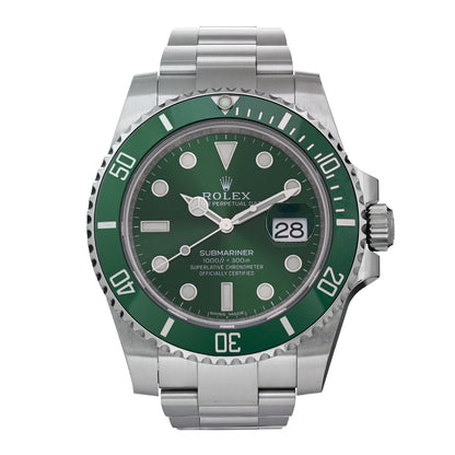Rolex Stainless Steel 40mm Oyster Perpetual Submariner Date Hulk Watch Green 116610LV 1 of 4